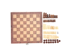 2026-tablero De Ajedrez Plegable 3 En 1: Ajedrez, Damas Y Gobang, Juego Interactivo Portátil, Juego De Mesa De Madera, 29x29cm