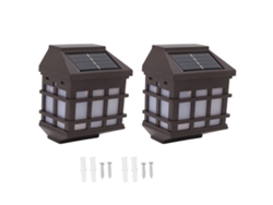 Rebe-2 Pcs Lámpara Solar Led De Pared Exterior Resistente A La Lluvia Para Patio Jardín Villa Luz Blanca Decorativa