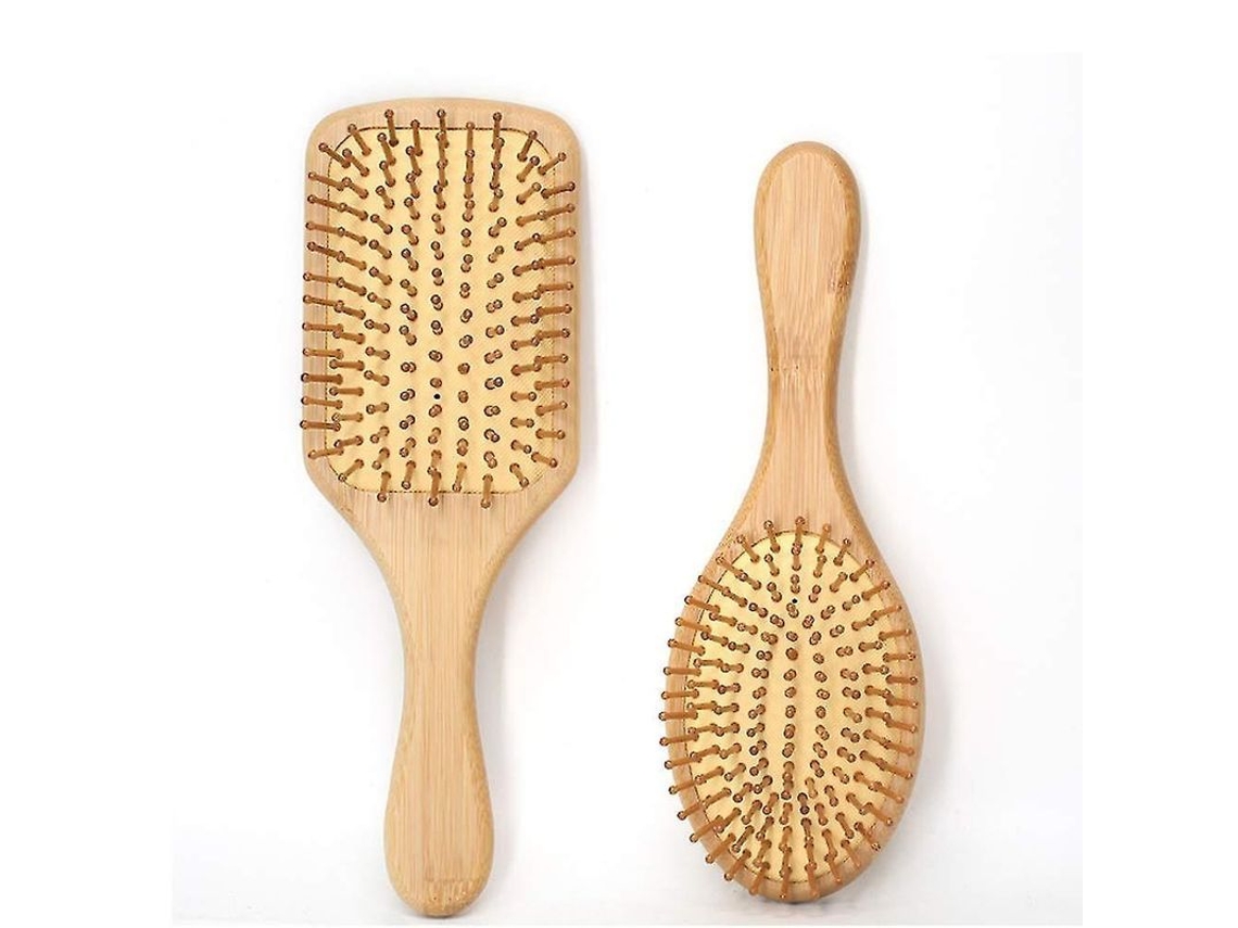 Peine De Bambú Con Cerdas De Bambú, Peine Suave Para El Cabello, Natural Y Ecológico, Masajeador De Cuero Cabelludo Epj