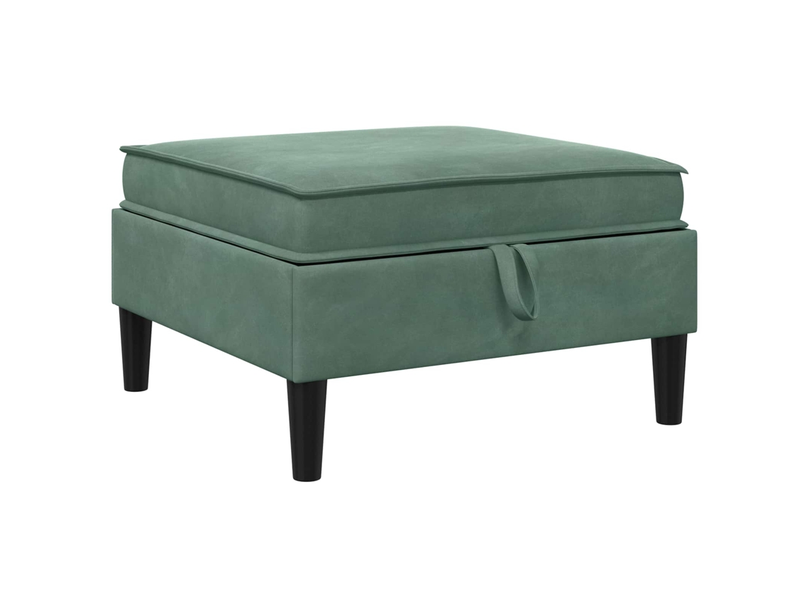 Taburete De Sofá Con Almacenamiento Verde Mar Terciopelo