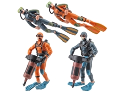 4 Mini Muñecos De Buceo Modelo Pvc Simulación Aventura Submarina Juguete Decoración