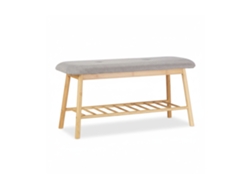 Relaxdays Banco Zapatero Moderno, Bambú, Gris-beige, 44 X 90 X 34 Cm