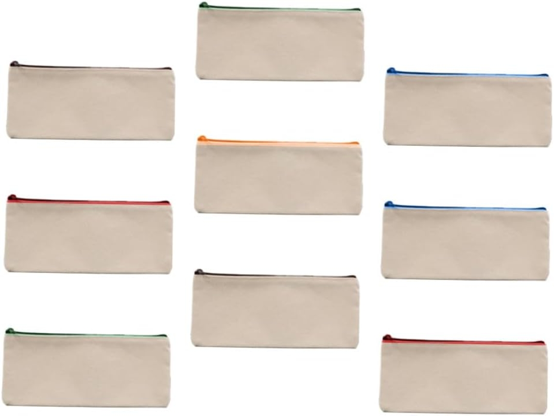 15 Pièces Trousse À Crayons Zippée Toile Multifonction Para Maquillage École Y Bureau Bolso V...