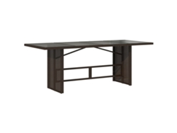 Mesa de jardín con tapa de cristal 190x80x75 cm Patas de mimbre marrón MAISON EXCLUSIVE