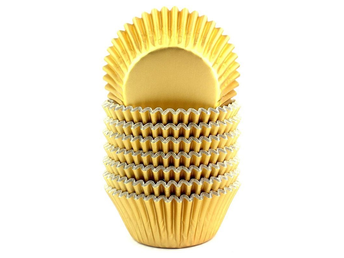 Líneas De Cupcake De Foil Dorado 200 Unidades Para Hornear, Antiadherentes, Sin Tóxicos, Para Fiesta Y Celebraciones