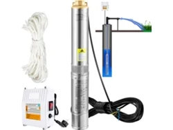 Bomba Sumergible Para Pozos Profundos Succebuy, 370 W, 230 V, 110 L/min, Altura De Elevación De 44 M, Cable De 20 M