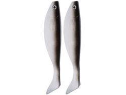 2 señuelos de pesca artificiales blandos, color negro.