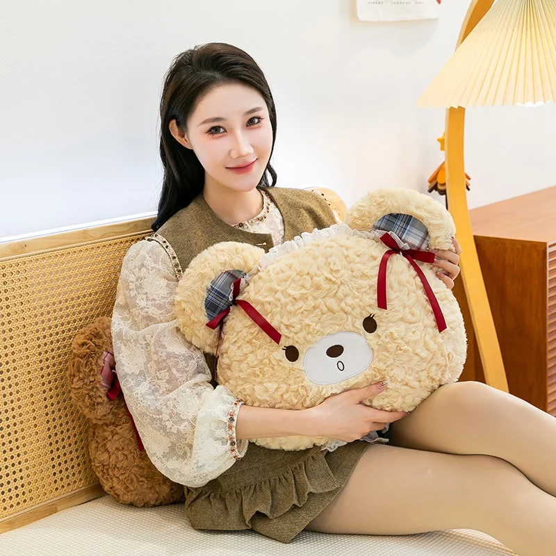(marrón Claro, 40 Cm De Ancho) Almohada/cojín Cilíndrico Para Cabeza De Oso Adulto Con Soporte Lumbar