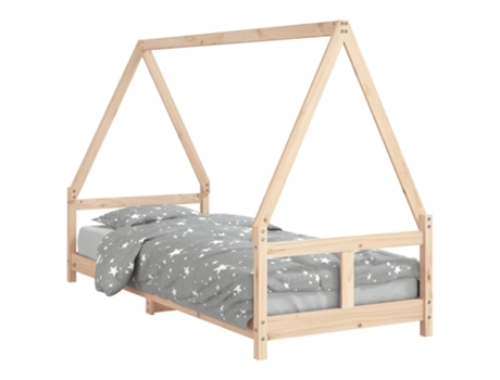 Estructura De Cama Infantil VIDAXL Marrón Madera (80x200 cm)