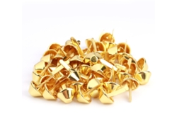 50 Placas De Clavos Cónicos Dorados De 15 Mm Para La Decoración De Bolsos De Cuero.