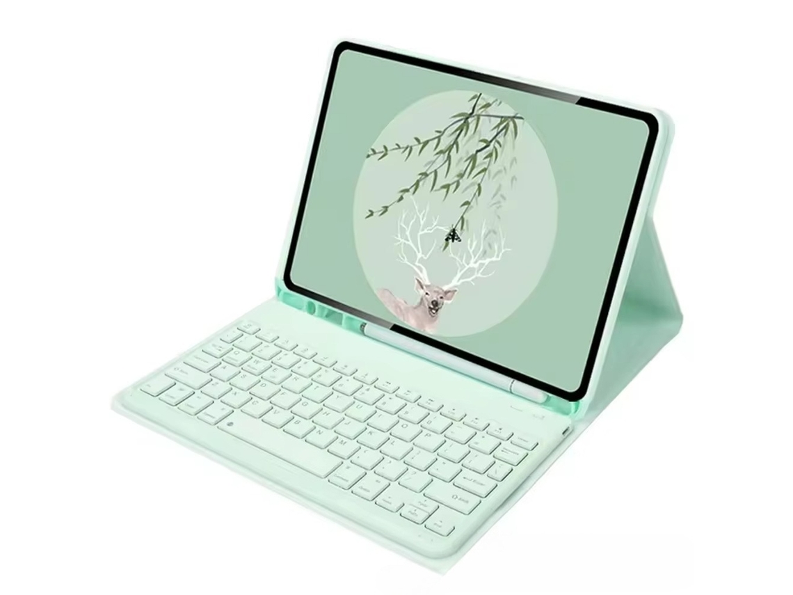 Capa Hexinyigjly Com Teclado Bluetooth Para Samsung Galaxy Tab A9plus Sm-x210/x216/x218 (2023) – 11'' Verde