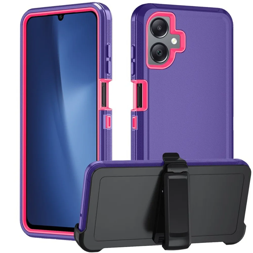 (caqui, Galaxy A54) Funda Para Teléfono Samsung De Triple Capa, Resistente A Los Golpes, Fabricada Con Material Híbrido Y Con Clip.