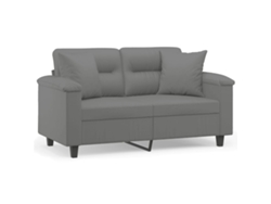 Maison Exclusive - Sofá 2 Lugares C/ Almofadas 120 Cm Microfibra Cinzento-escuro