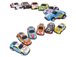 Mini Coches De Juguete Metálicos Retráctiles Con Resorte - 12 Vehículos De Carreras Para Niños