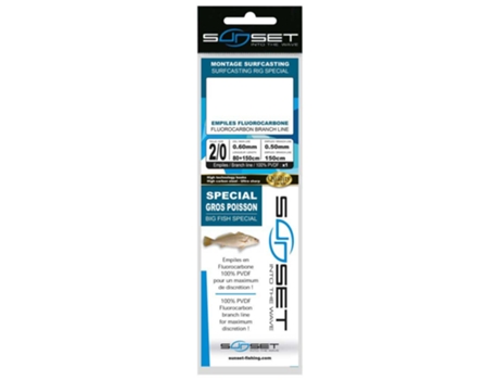 Baixos de Linha Surfcasting Rs Competition 150 Cm Transparente 2/0Sunset