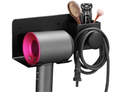 Soporte de pared para secador de pelo, acero inoxidable, baño, apto para Dyson y varios tamaños, GOKOCO