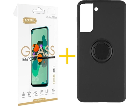 Carcasa + Protector de Pantalla para Samsung Galaxy S22 Plus 5G ACCETEL Negro