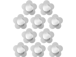 Inoomp 10 Pesas Magnéticas De Acero Inoxidable Para Manteles, 2,3 Pulgadas, Pesas De Mesas Al Viento Con Forma De Flor