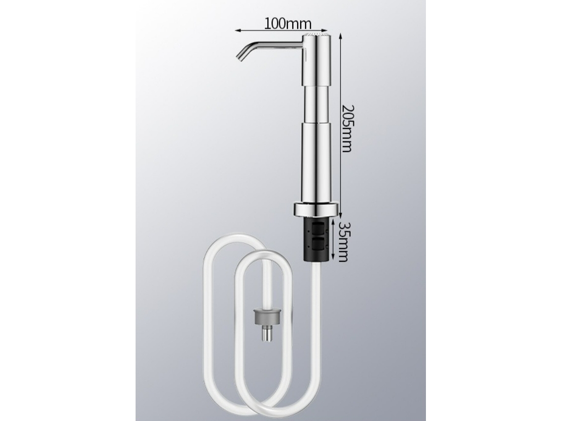 Fregadero con dispensador de jabón incorporado y utensilios de cocina con manguera extensible MDUG (galvanizado)