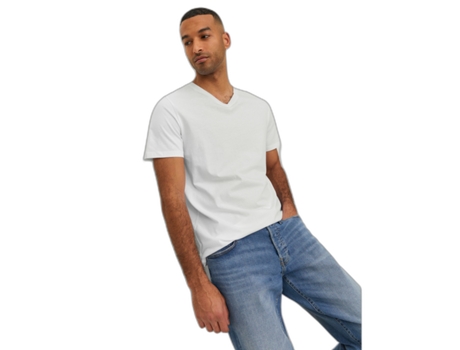 Camiseta para Hombre JACK & JONES (M - Blanco)