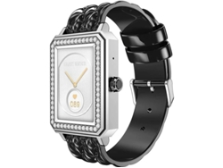 Reloj inteligente para mujer, elegante y sofisticado, con diamantes de imitación y seguimiento de actividad física, llamadas Bluetooth y salud femenina, Yizhood (negro)