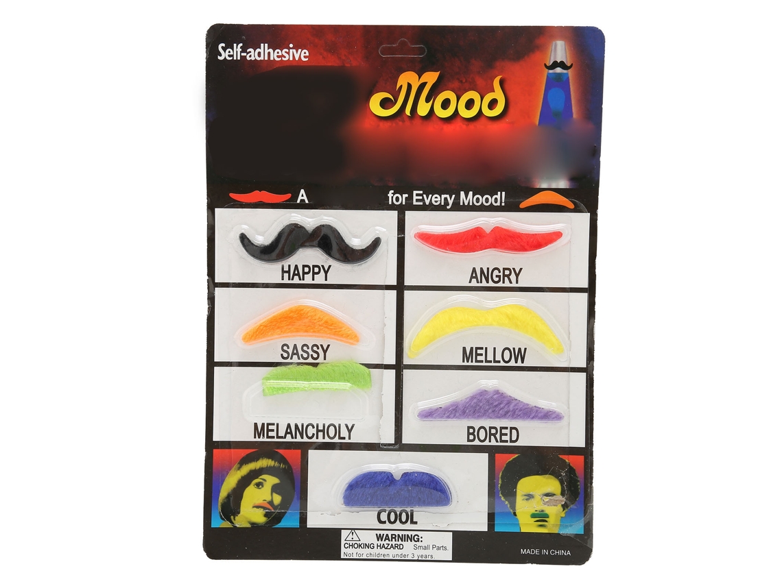 2026 Conjunto de 7 Bigodes Postiços Autoadesivos de Pelo Macio para Festas de Halloween e Fantasias Festivas