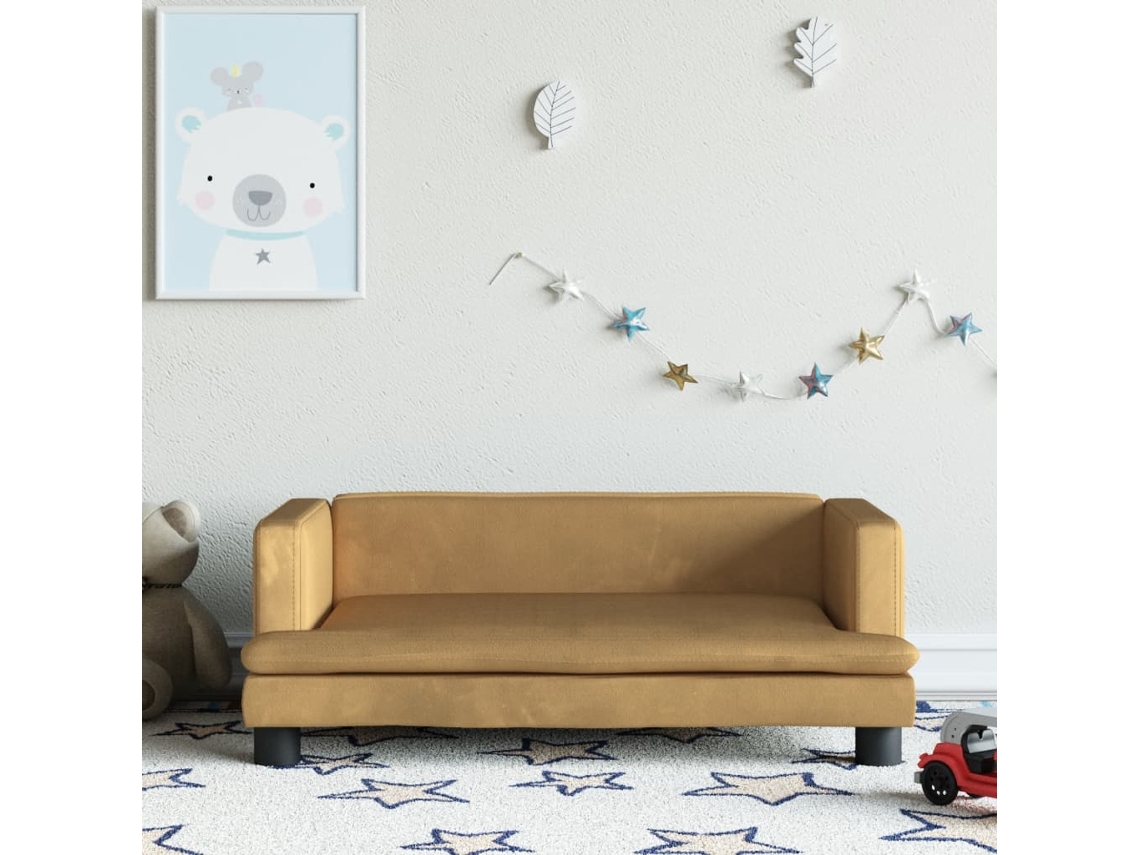 Sofá Para Niños | Sofá Infantil De Terciopelo Marrón 80x45x30 Cm Wsd719282