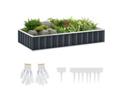 Canteiro elevado em aço para jardim urbano (174x90x30 cm) com luvas S/MARCA