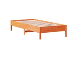 Maison Exclusive - Cama Sin Colchón Madera Maciza De Pino Marrón Cera 100x200 Cm