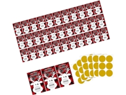 Juego de 36 cupones rasca y gana para fiestas y Navidad SFUSHOS