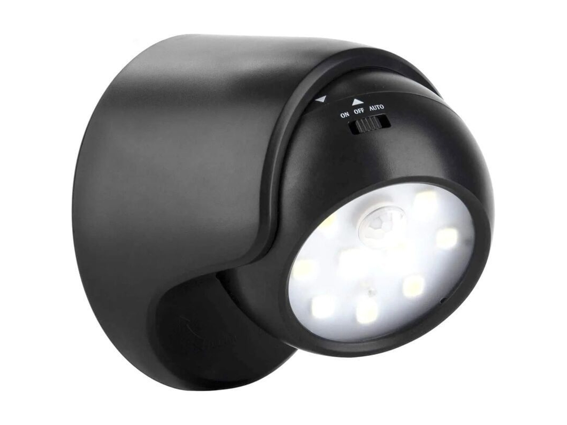 Foco Led Inalámbrico Con Sensor De Movimiento, Funciona Con Pilas, Color Negro clase Energética A+++