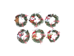 -6pcs Corona De Navidad De Pvc Premium Sin Ensamblaje Decoración Duradera Para Puerta Ventana Pared