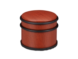 Relaxdays Tope Puerta, Puertas Y Ventanas Pesadas, Acero Inoxidable Y Goma, Efecto Madera, Freno, 9,5cm Ø, Marrón Rojizo