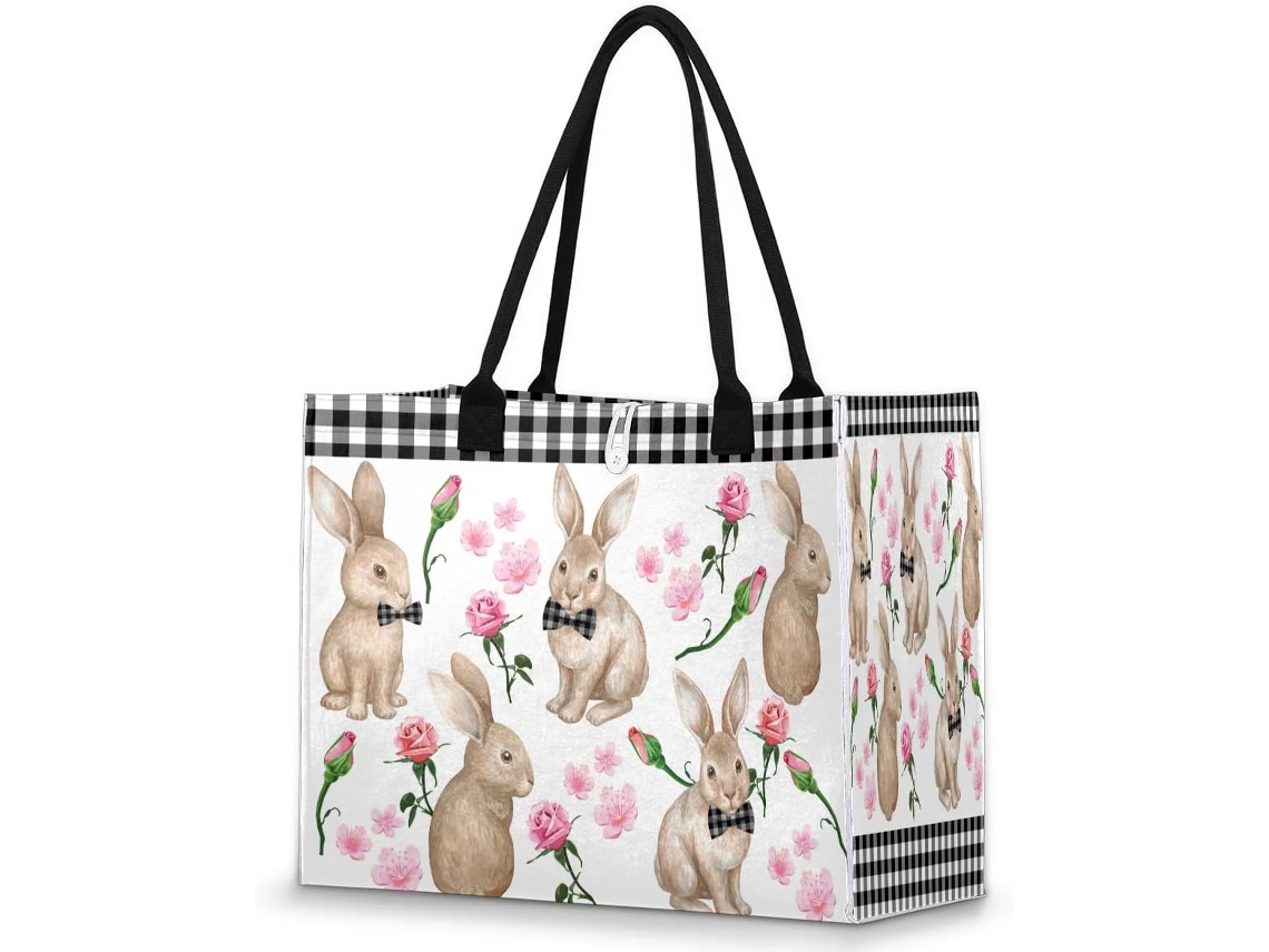 Bolso grande Tropicallife con estampado de conejito de Pascua (42x17x33 cm)