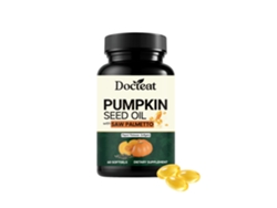 Cápsulas Docteat para el cuidado del cabello con semillas de calabaza para un cabello brillante y suave.