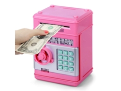 Hucha Cerdo Electrónica Atm Con Contraseña, Regalo Para Niños Mayores De 3 Años, Rosa