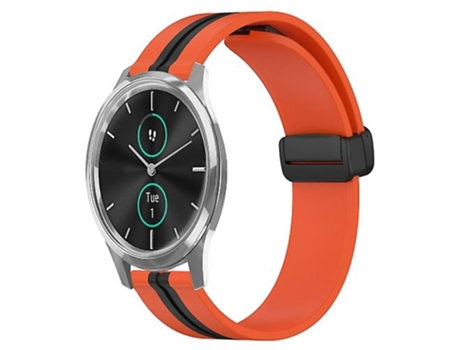 Correa para Reloj Garminmove Luxe de Silicona de 20 mm con Cierre Plegable magnético Naranja-Negro VENISYMLIS