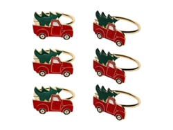 6 Servilleteros Con Forma De Coche Y Árbol De Navidad, Soporte Para Servilletas Navideñas