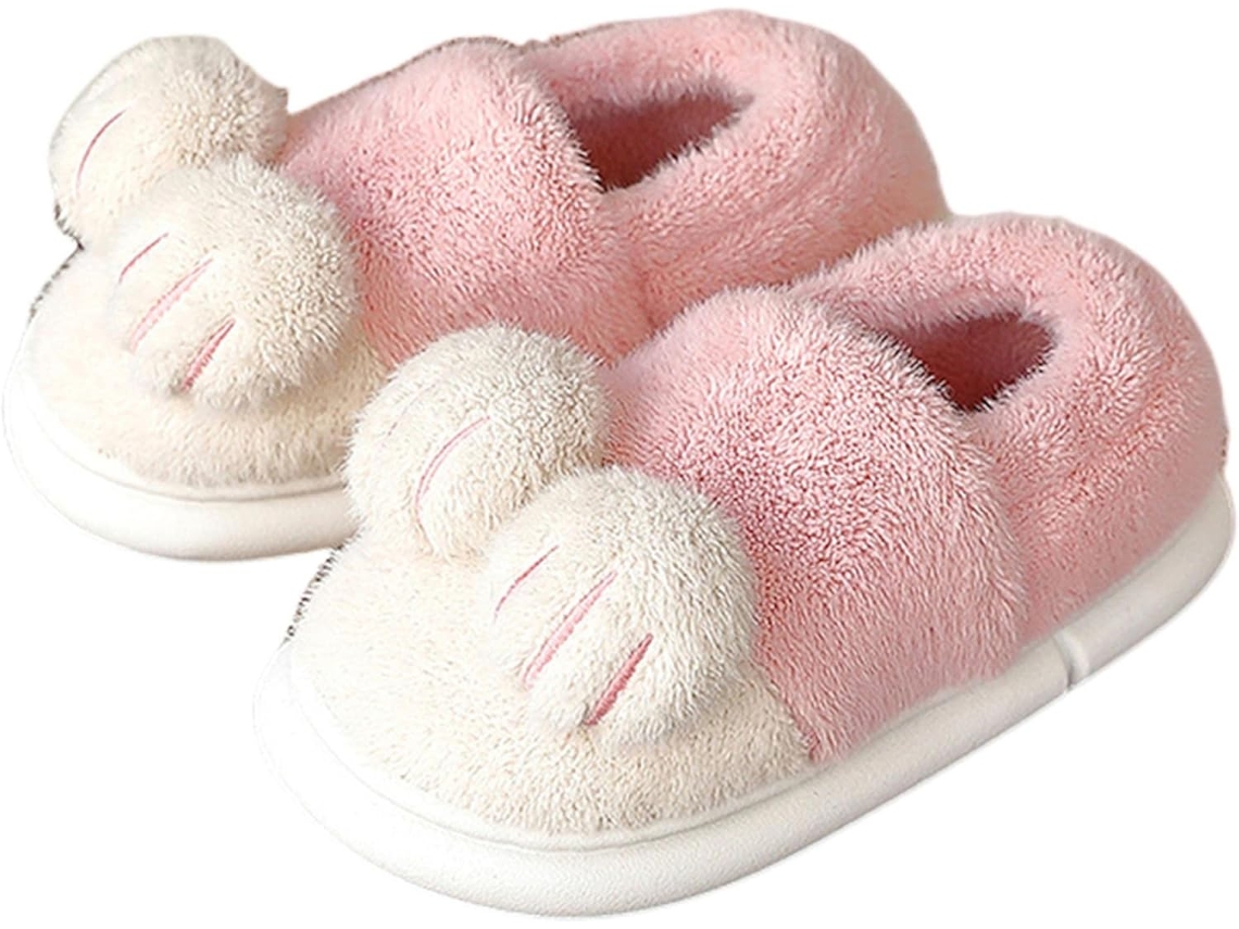 Pantuflas de mujer con estampado animal peludo, pantuflas cálidas de invierno para parejas, diseño de vaca, zapatos divertidos y