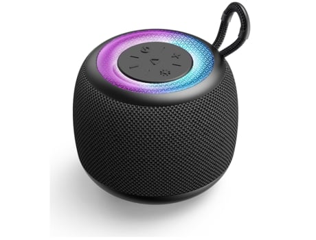 Altavoz Bluetooth portátil con Bluetooth 5.3, luces RGB, sonido estéreo y graves, tamaño compacto, resistente al agua IPX5, altavoz de viaje livian...