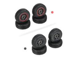 Neumáticos De Goma Austar De 4 Piezas, 48*18 Mm, Para Coche Rc Todoterreno A Escala 1/24, Compatibles Con Axial Scx24 90081 Axi00001 Axi00002