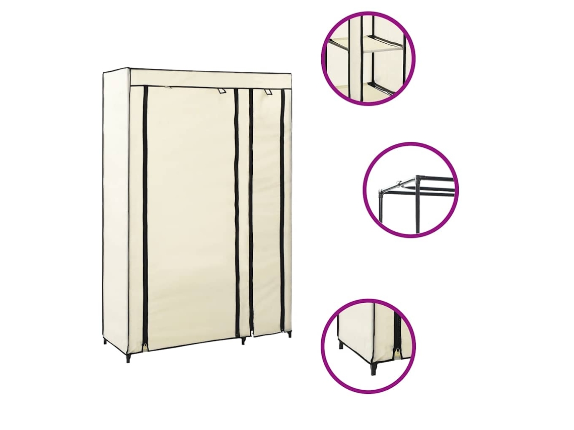 Maison Exclusive - Armarios Plegables 2 Unidades De Tela Color Crema 110x45x175 Cm