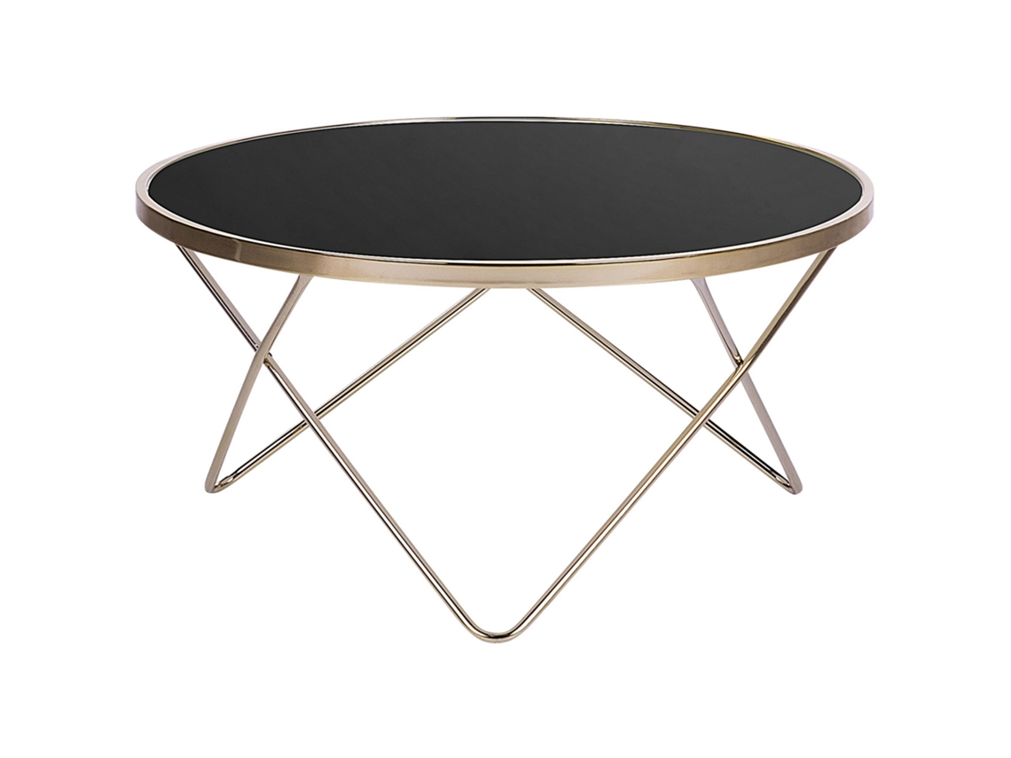 Mesa auxiliar BELIANI Meridian de Vidrio templado Negro 80x80x40