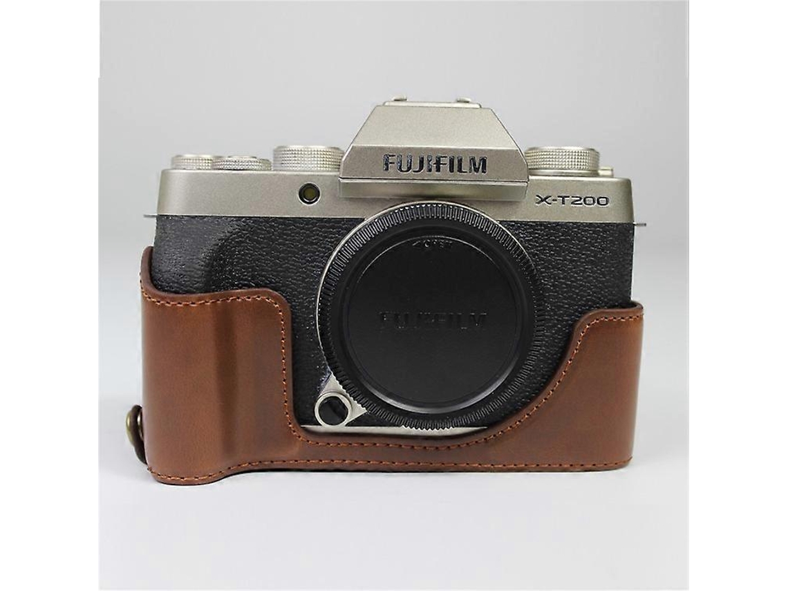 Funda de piel sintética para cámara, media cubierta, compatible con Fujifilm Fuji X T200/xt200 Facpoet