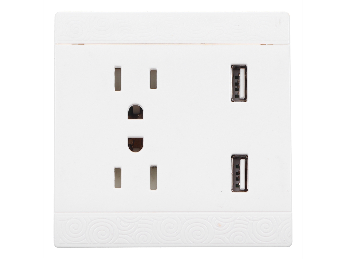 Enchufe De Pared Con Doble Puerto Usb De 10 A Y 110 V Para Cargar Dispositivos En El Hogar, La Oficina Y La Escuela.