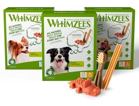 Snacks Dentales para Perros WHIMZEES Variety Value Box S mix S - 56 unidades