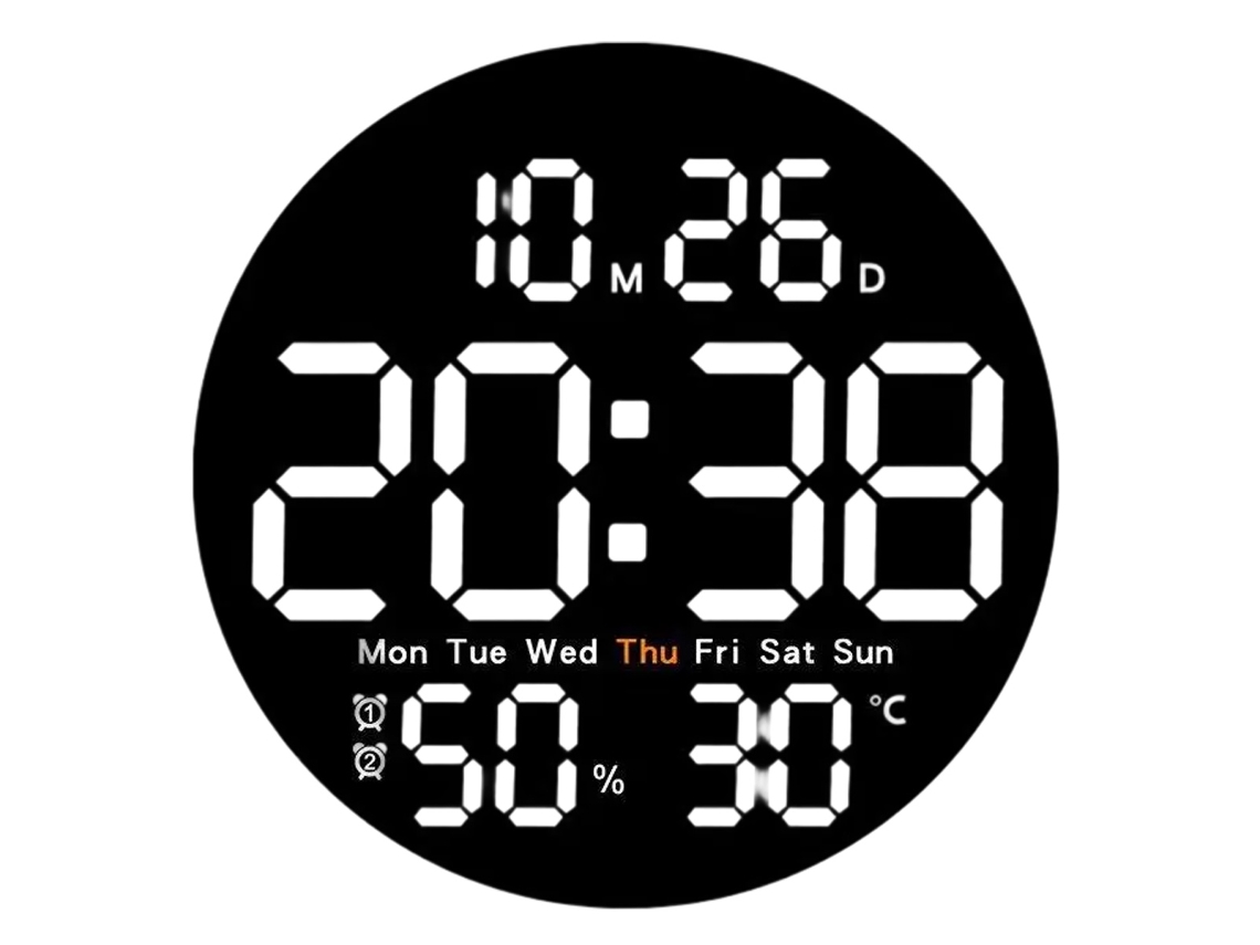 Reloj Multifuncional Simple para Sala de Estar, Temperatura y Humedad, Silencioso Kofihety