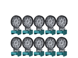 Luz de trabajo LED de 27 W, 2000 lúmenes, compatible con varias baterías, 10 unidades OEM
