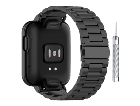 Correa de acero inoxidable tres cuentas con herramienta de instalación para Xiaomi Redmi Watch/Mi Watch Lite - negro