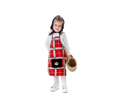 Kit o Disfraz de Castañera Cuadros Rojos para niña